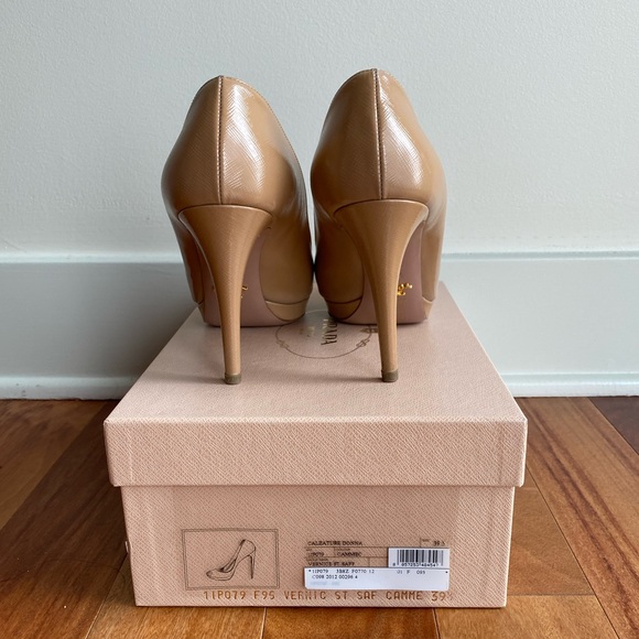 Prada Saffiano Leather Platform Pumps, Size 39.5 - Picture 7 of 16